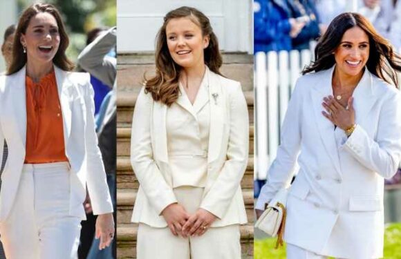 Weißer Hosenanzug: Warum er für Catherine, Princess of Wales, Herzogin Meghan + Co. ein Must-have ist